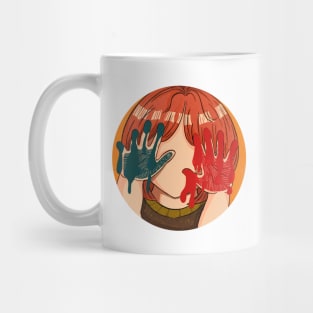 girl paint hands Mug